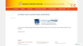 Liturgy Help Access Page (Updated) – RE Online