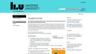 E-mail: My Studies: LiU students: Linköping University