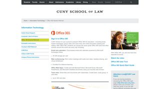 Office 365 Student Webmail - Information Technology - CUNY School ...