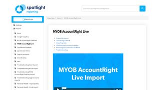 MYOB AccountRight Live - Spotlight Reporting Help & Support