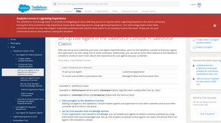Set Up Live Agent in the Salesforce Console in Salesforce Classic