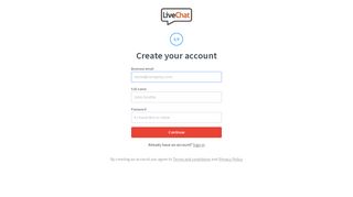 Sign Up with LiveChat