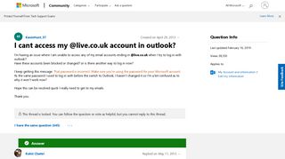 I cant access my @live.co.uk account in outlook? - Microsoft Community