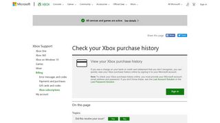 Xbox Subscription | Check Purchase History - Xbox Support