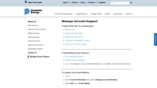Manage Account Support | Dominion Energy
