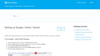 Setting up Google / Gmail / GSuite – Postbox Support
