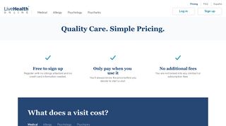 Pricing - Sign Up For Free - LiveHealth Online