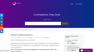 Adding & Updating Operators - LiveHelpNow