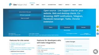 Live helper chat, open source live support.