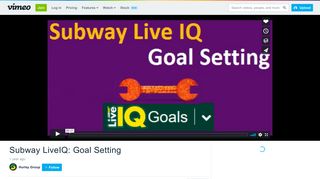 Subway LiveIQ: Goal Setting on Vimeo