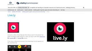 Live.ly | Office of the eSafety Commissioner