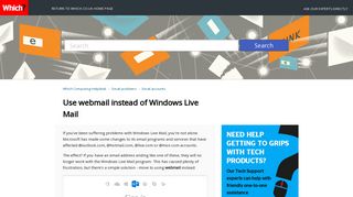 Use webmail instead of Windows Live Mail - Which Computing Helpdesk