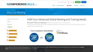 Web conferencing services: Microsoft office live meeting service