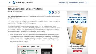 16 Live Meeting and Webinar Platforms | Practical Ecommerce