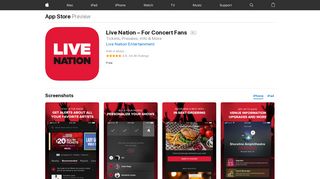Live Nation – For Concert Fans on the App Store - iTunes - Apple