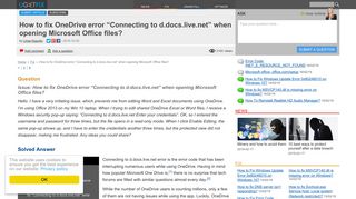 How to fix OneDrive error “Connecting to d.docs.live.net” when ...
