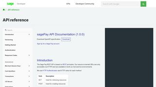 API reference | Developer - Sage Developer