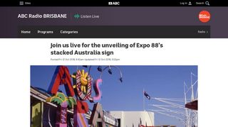 Join us live for the unveiling of Expo 88's stacked Australia sign - ABC ...