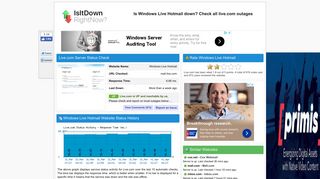 Live.com - Is Windows Live Hotmail Down Right Now?