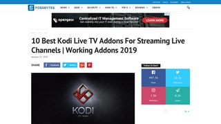 10 Best Kodi Live TV Addons For Streaming Live Channels | Working ...