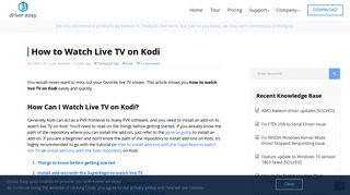 How to Watch Live TV on Kodi - Driver Easy