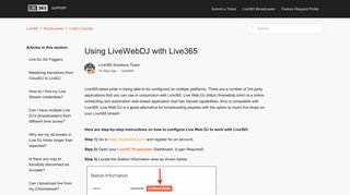 Using LiveWebDJ with Live365 – Live365