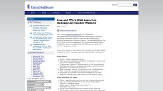 Live and Work Well Launches Redesigned ... - UnitedHealthcare