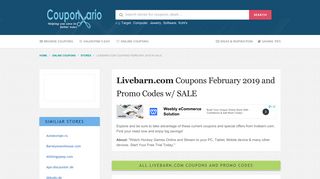 Livebarn.com Promo Codes January 2019 and Coupons w/ SALE