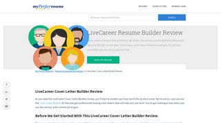 LiveCareer Cover Letter Builder Review - My Perfect Resume