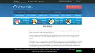 Livecoin - Contact us