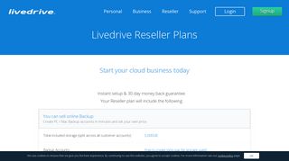 Livedrive Reseller - Packages and pricing