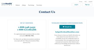 Contact Us - Get 24/7 Assistance - LiveHealth Online