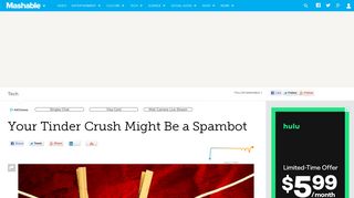 Your Tinder Crush Might Be a Spambot - Mashable