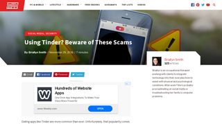 Using Tinder? Beware of These Scams - MakeUseOf