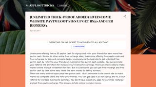 (UNLIMITED TRICK+PROOF ADDED) LIVEINCOME WEBSITE ...