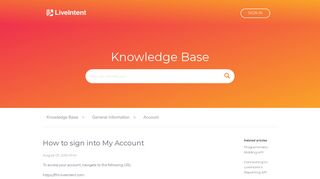 How to sign into My Account - Knowledge Base - LiveIntent