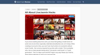 Adult Cam Reviews - All About LiveJasmin Hacks