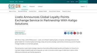 Livelo Announces Global Loyalty Points Exchange Service in ...