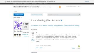 Live Meeting Web Access - Microsoft