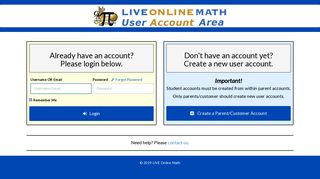 LIVE Online Math : Login