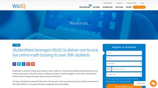 StudentNest leverages WizIQ to deliver one-to-one live online math ...