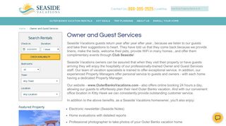 Owner and Guest Services - Seaside Vacations