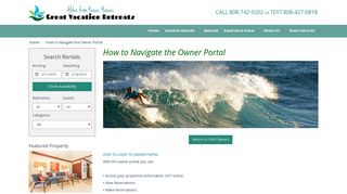 Owner Portal - Great Vacation Retreats