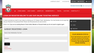 Login Or Register Below To Use Our Online Ticketing Service