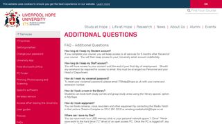 Additional questions - Liverpool Hope University