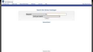 Library Catalogue - University of Liverpool