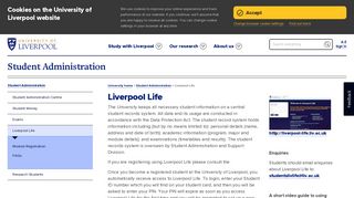 Liverpool Life - Student Administration - University of Liverpool