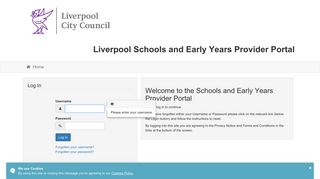 Liverpool Schools and Early Years Provider Portal - Log In