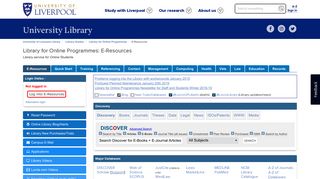 Library for Online Programmes - Library Guides - University of Liverpool