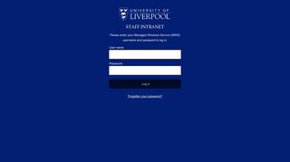 Staff login - University of Liverpool